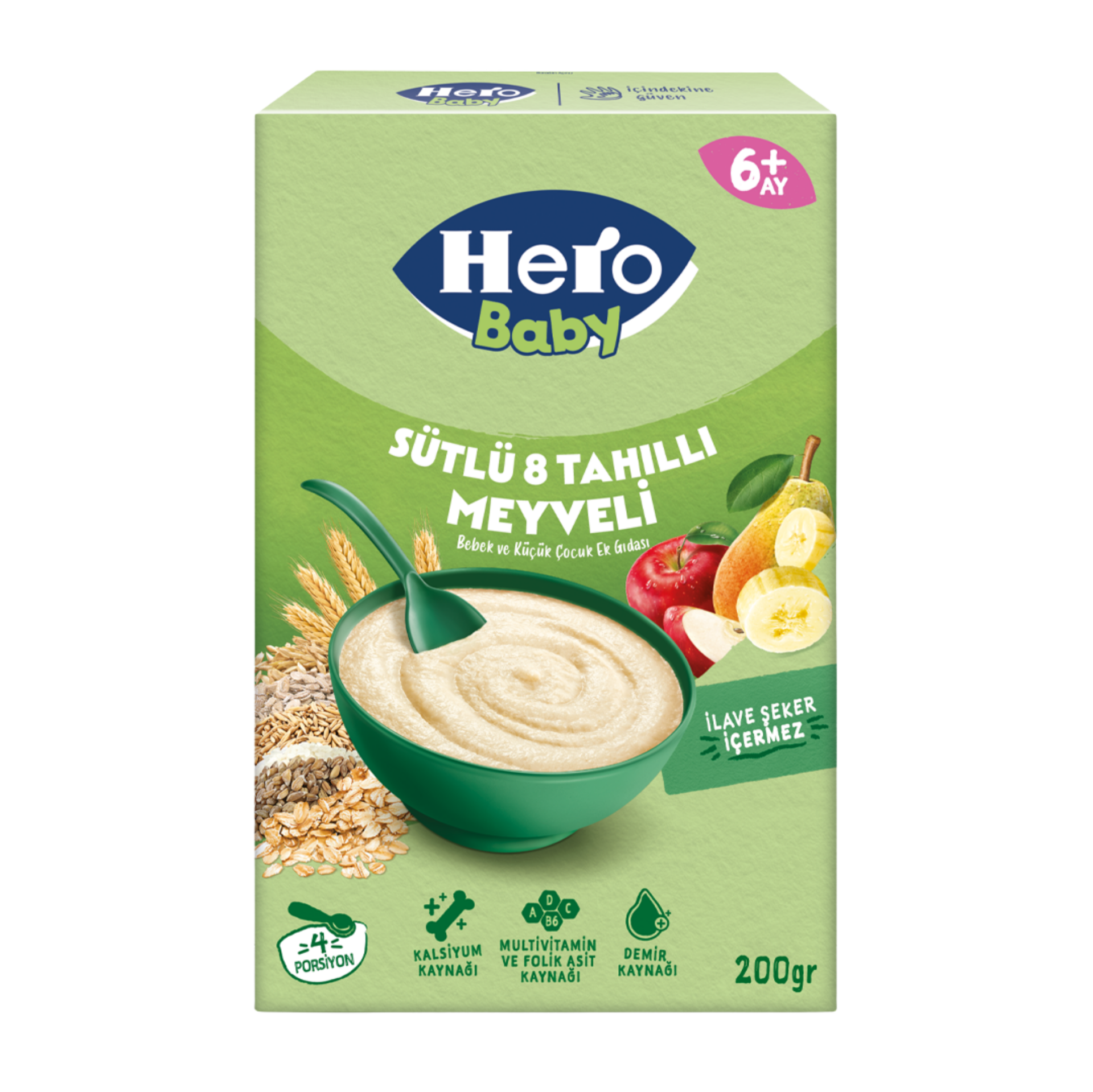HERO SÜTLÜ MEYVELİ 8 TAHILLI 200GR*12