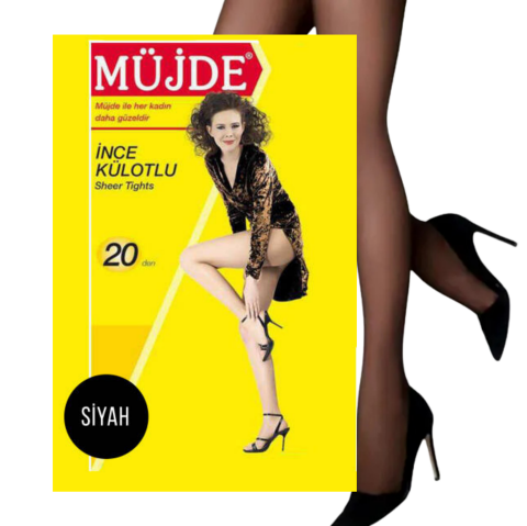 MÜJDE KÜLOTLU ÇORAP 6*500 SİYAH 1