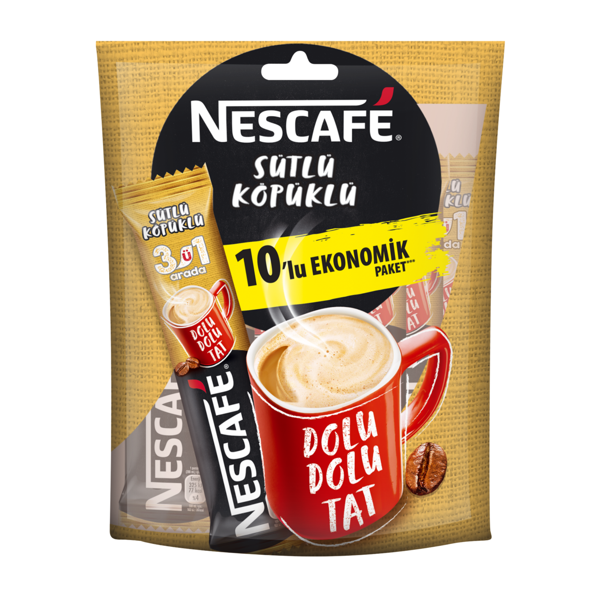 NESCAFE 10LU SUTLU KOPUKLU*12 SARI