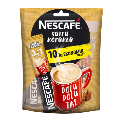 NESCAFE 10LU SUTLU KOPUKLU*12 SARI