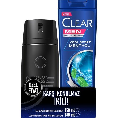 AXE DEO+CLEAR ŞAMP. 180ML SET