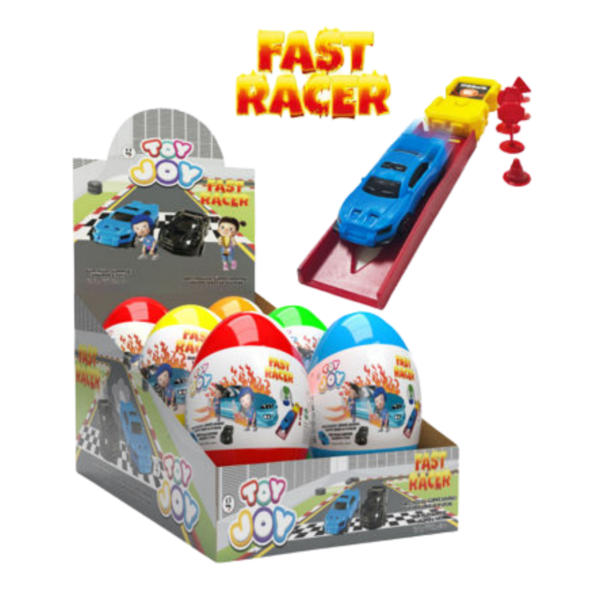 OYUNCAK TOY JOY 0572 FAST RACER YUMURTA 9GR*6