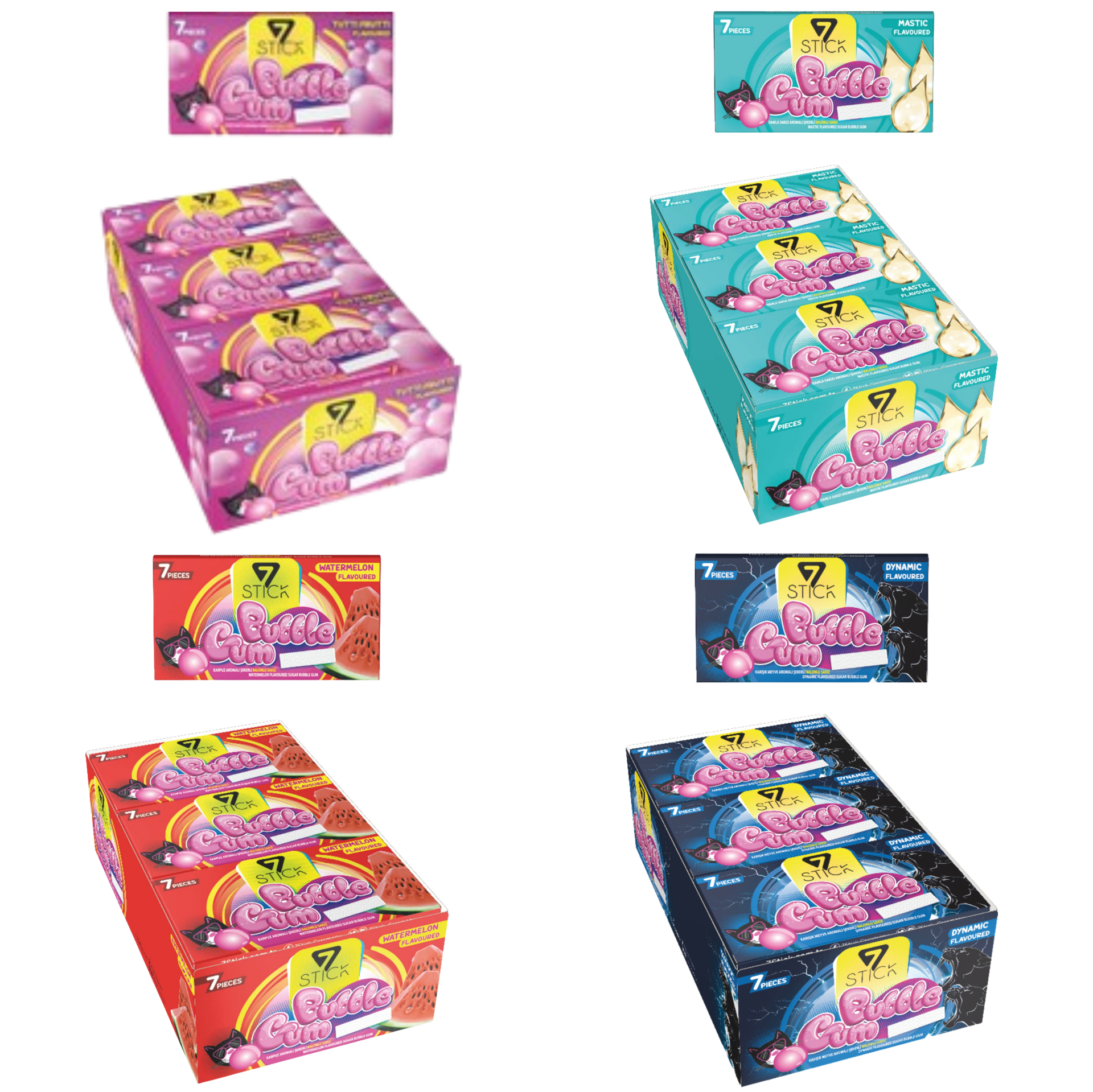 SAKIZ 7 STICK BUBLE GUM 7LI*24