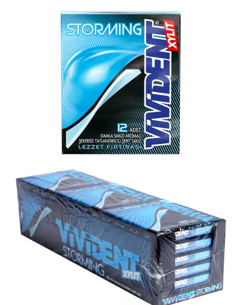 Vivident Storming Damla Sakızı Aromalı Sakız 33gr X 18'li Paket