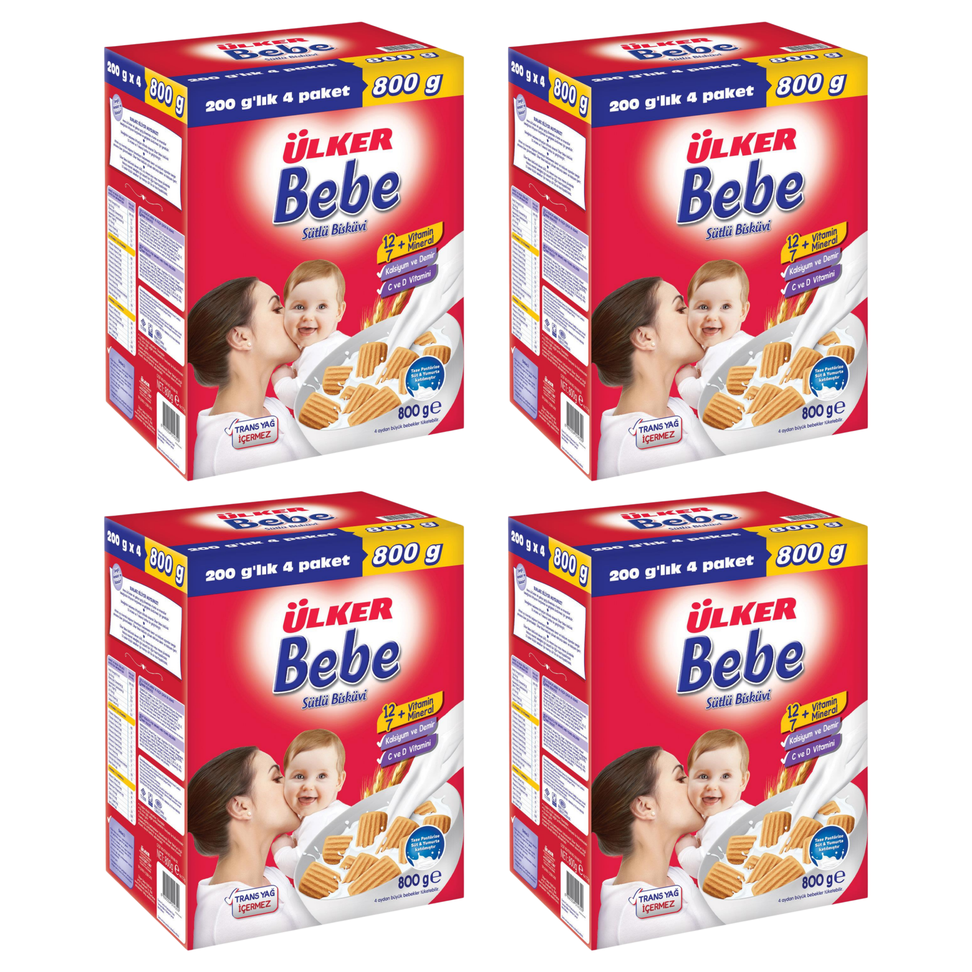 ÜLKER BEBE BISKIVU 800GR KUTU*4