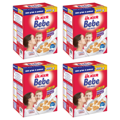 ÜLKER BEBE BISKIVU 800GR KUTU*4