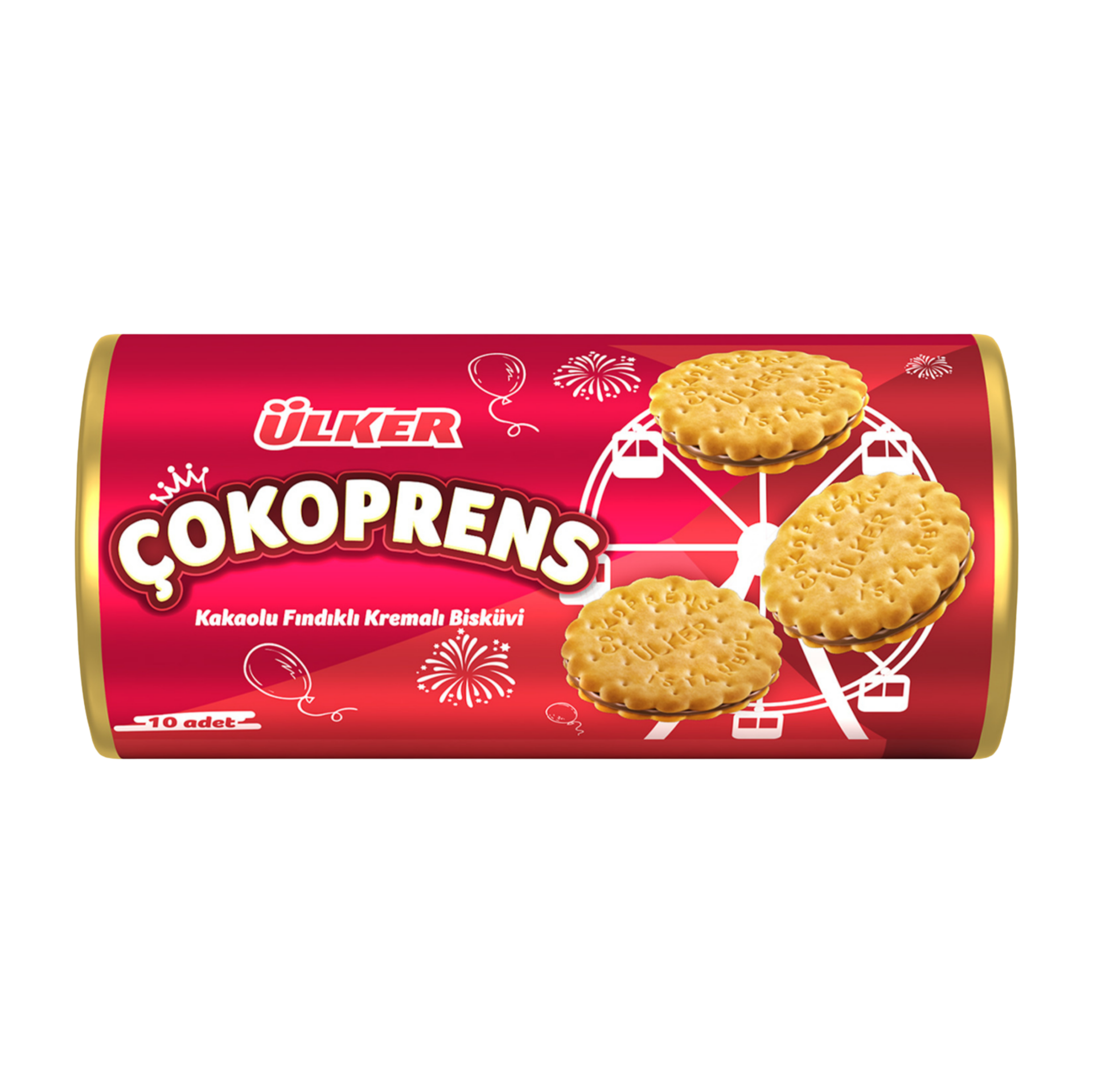 Ülker Çokoprens Sandviç Bisküvi 300 Gr X 12'li Koli Kakaolu Fındık Kremalı