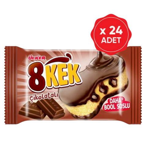 Ülker Dankek 8 Kek 55 Gr 24'lü Paket Çikolatalı
