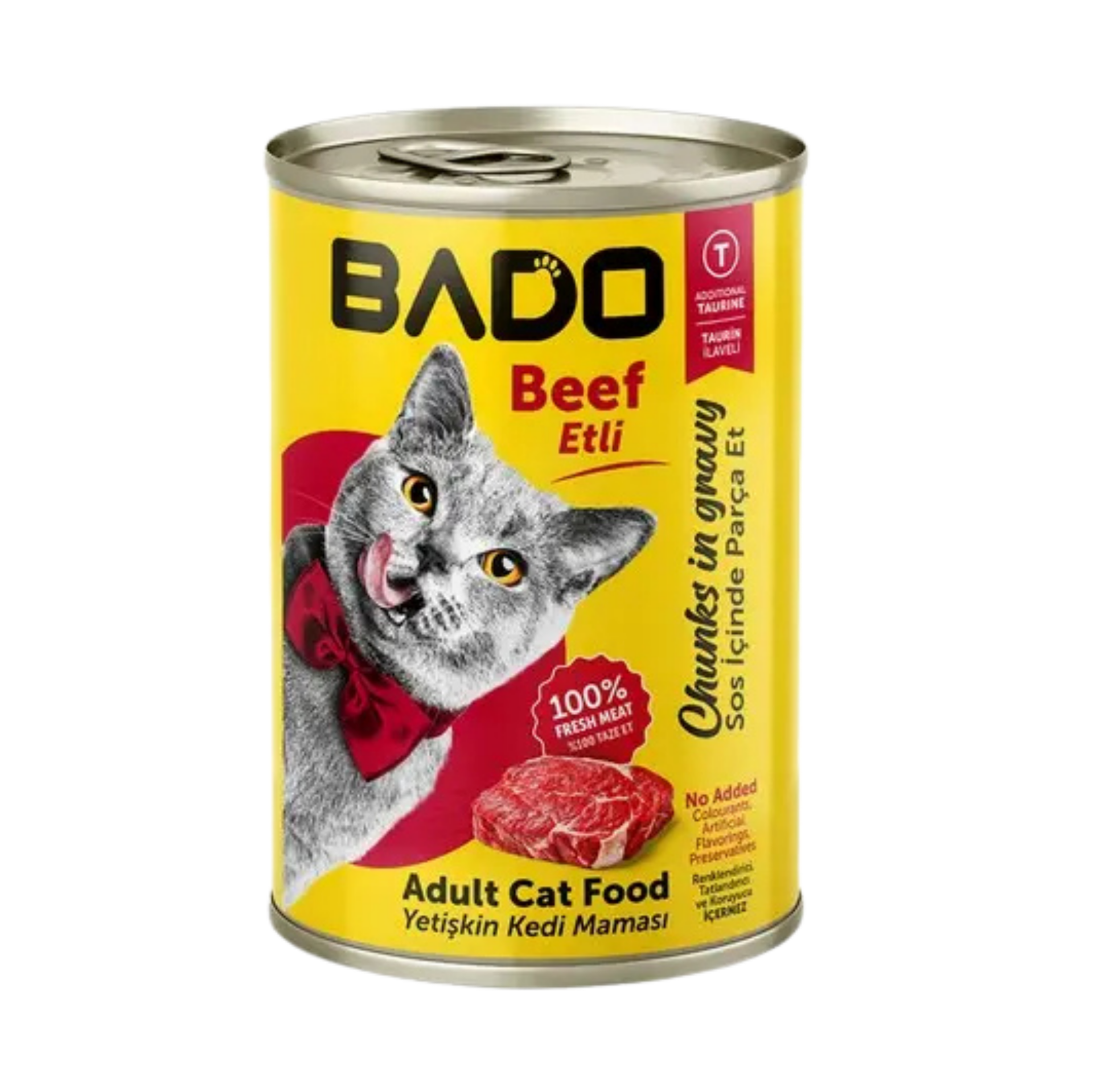 BADO KEDİ MAMASI 400 GR TENEKE SIĞIR ETLİ*12