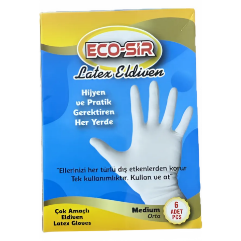 BEYBİ ECO-SIR LATEX ELDİVEN 6'LI*24