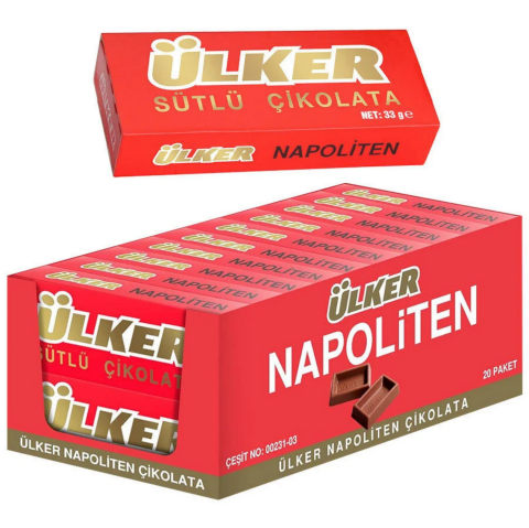 Ülker Napoliten Sütlü Çikolata 33 Gr 20'li Paket