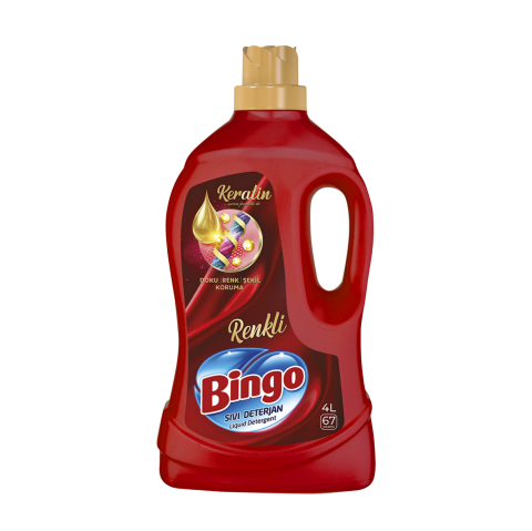 BİNGO SIVI DETERJAN 4LT*4 RENKLİ KIRMIZI