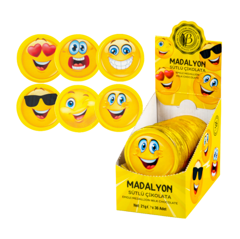 BOLÇİ BK175 MADALYON ÇİKOLATA 21GR*34 EMOJI