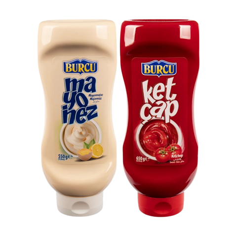 BURCU KETÇAP TATLI 650GR+MAYONEZ 550GR*10