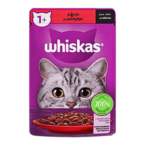 WHISKAS POUCH 85GR*28 SIĞIR