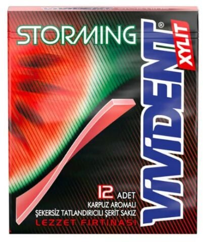Vivident Storming Karpuz Aromalı Sakız 33gr X 18'li Paket
