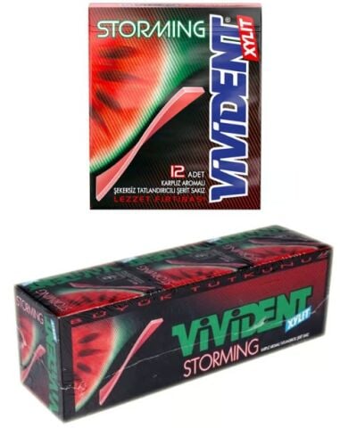 Vivident Storming Karpuz Aromalı Sakız 33gr X 18'li Paket