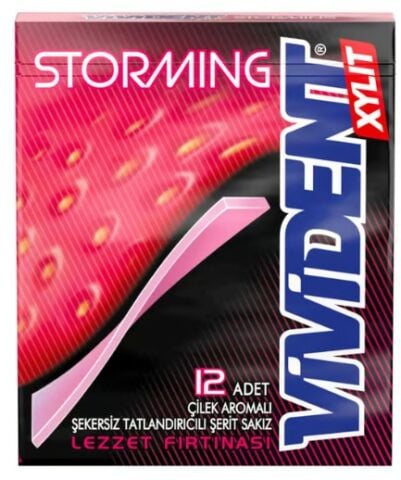 Vivident Storming Çilek Aromalı Sakız 33gr X 18'li Paket