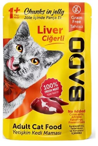 Bado Pouch Kedi Ciğerli Yaş Mama 85 Gr*48