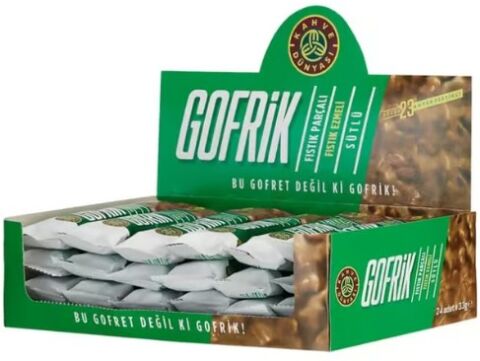 Kahve Dünyası Gofrik Antep Fıstıklı Sütlü Çikolata Kaplamalı Gofret 33 G X 24'lü Paket